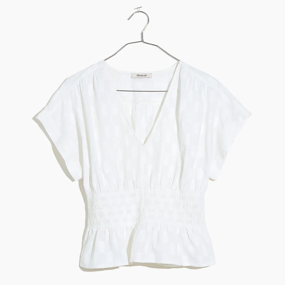 Madewell white cotton poplin top - small
